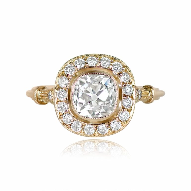 1.16ct Antique Cushion 18k Yellow Gold Carlyle Ring