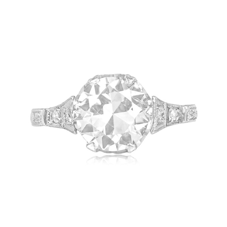 Art Deco Era 1.66ct Diamond Monticello Ring. Antique, Circa 1930