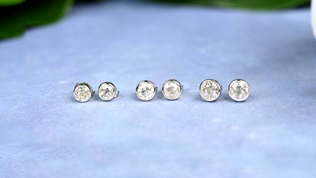 3 Pairs of Diamond Stud earrings