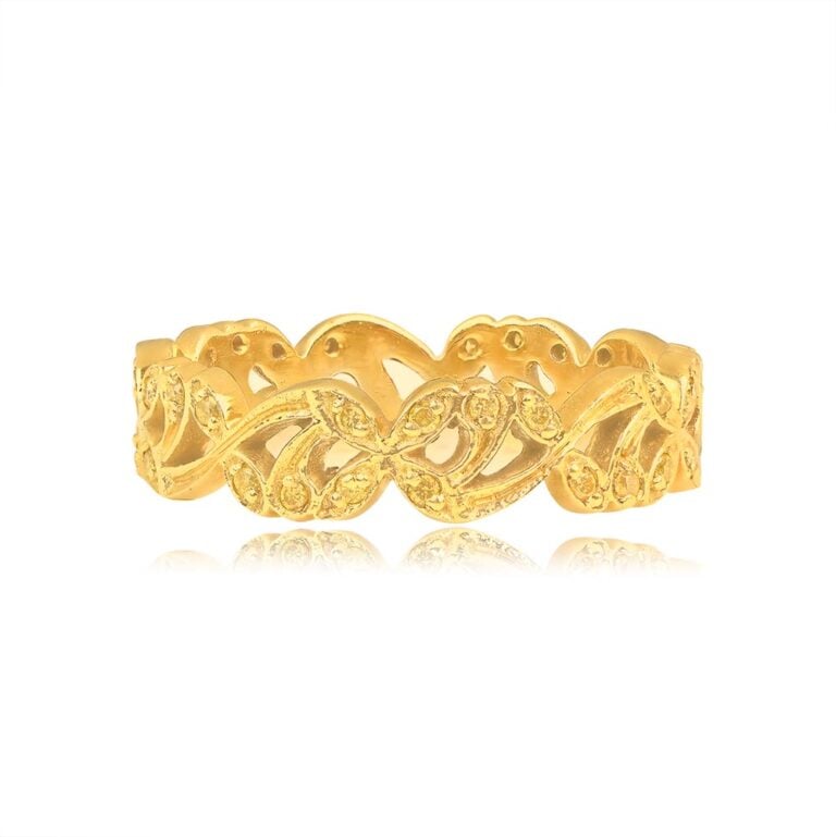 Yellow Diamond 18k Gold Eternity Band 5mm