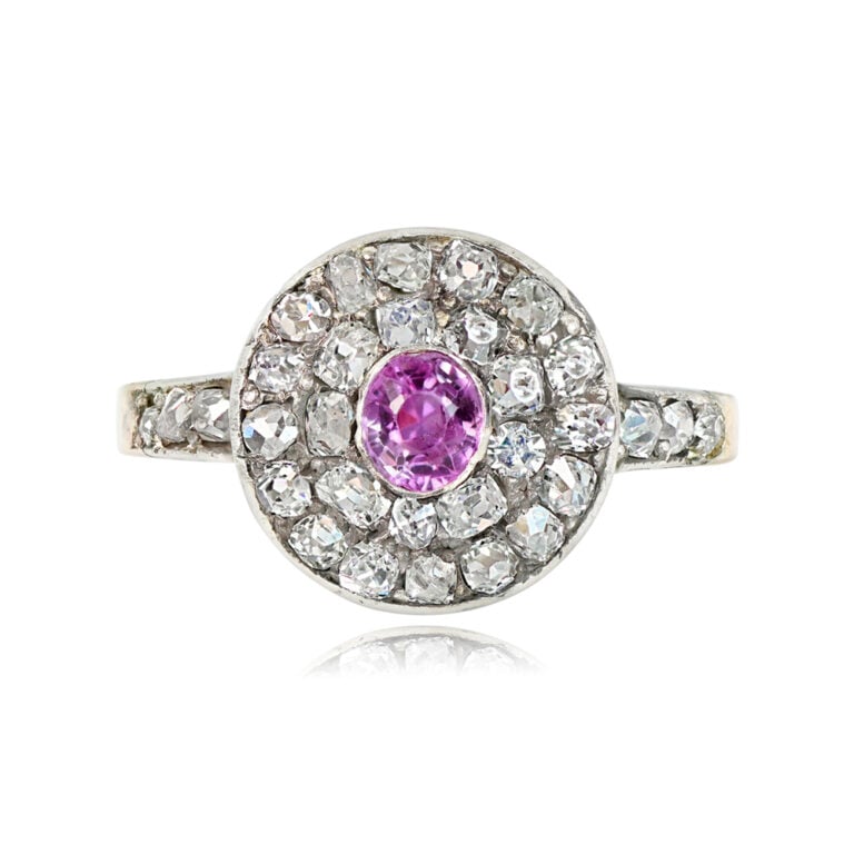 Antique Victorian 0.40ct Oval Pink Sapphire Amiens Ring. Circa 1870