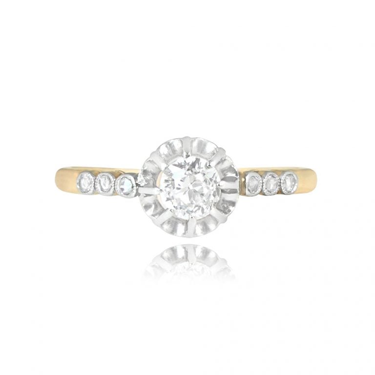 Edwardian 0.45ct Old Mine Cut Engagement Ring. Jersey Ring, Circa 1910