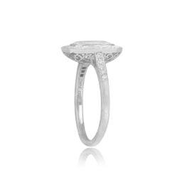 GIA Certified Emerald Cut Diamond Ring Cremona Ring Top Side View