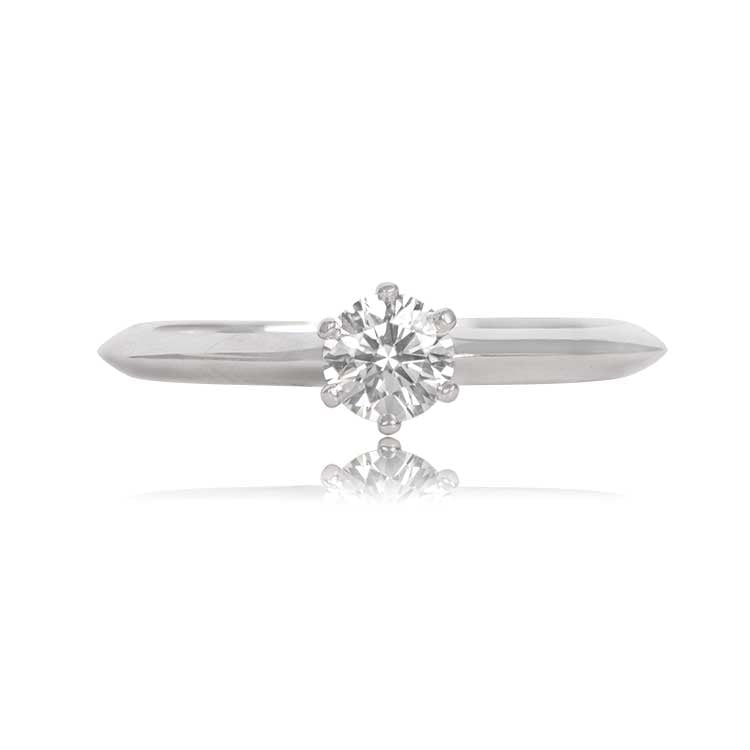 Cartier France Diamond Engagement Ring Prong Set Platinum Cartier France Diamond Engagement Ring Prong Set Platinum