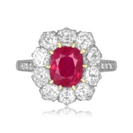 1.46ct Cushion Cut Burma Ruby Ring - Toulon Ring 14115 TV