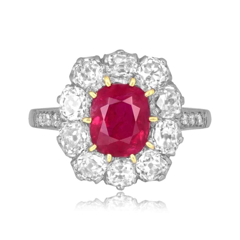1.46ct No Heat Burma Ruby Toulon Ring