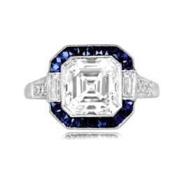 3.08ct Asscher Cut Diamond Engagement Ring - Caffrey Ring 14226 Top View