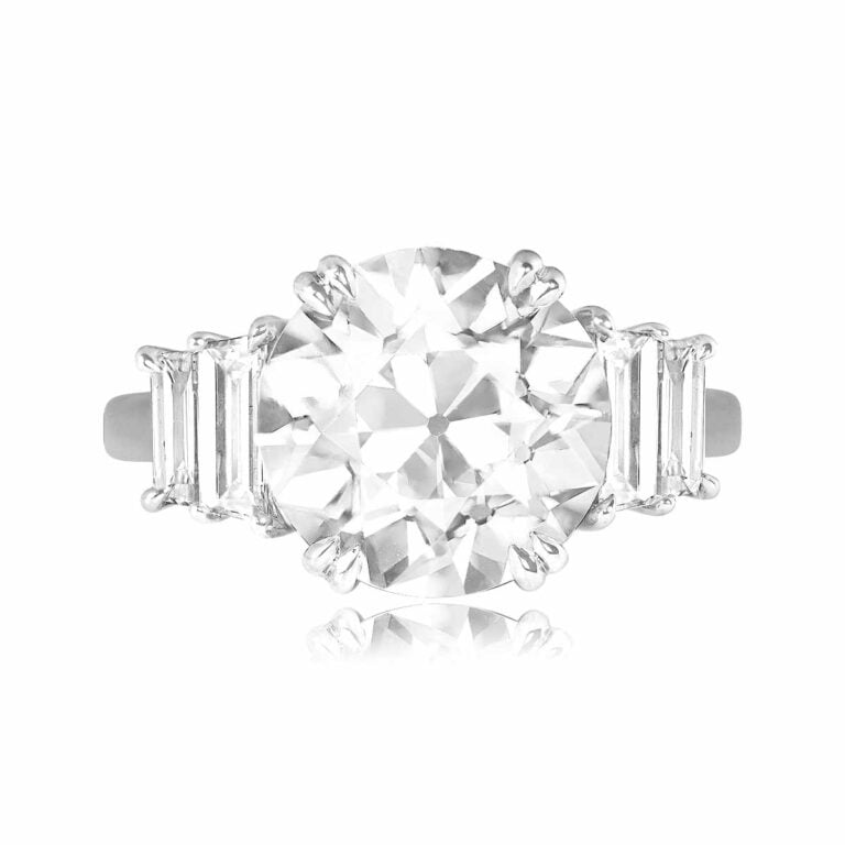 4.26ct Old European Cut Diamond Bauer Ring