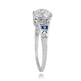 1.60 carat center Diamond and Sapphire Accent Platinum Arlington Ring 14250