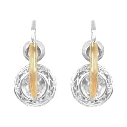 3.52ct old European cut diamond platinum on gold Harrow Earrings 16187 BV