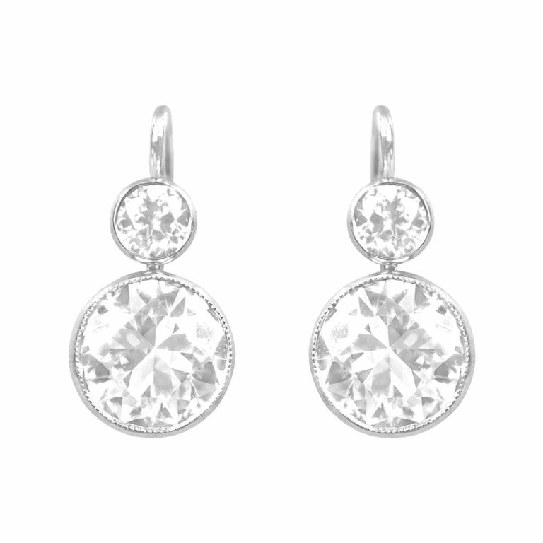 Old European Cut Diamond Harrow Earrings