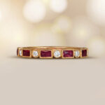 Ruby and Diamond Band Bayport Band. 2.5mm Top View Artistic 14452