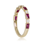 Bayport Band featuring natural rubies and diamonds set in an alternating pattern