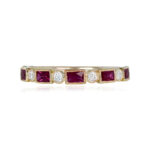 French Cut Ruby and Diamond Band - Bayport Band 14452 TV