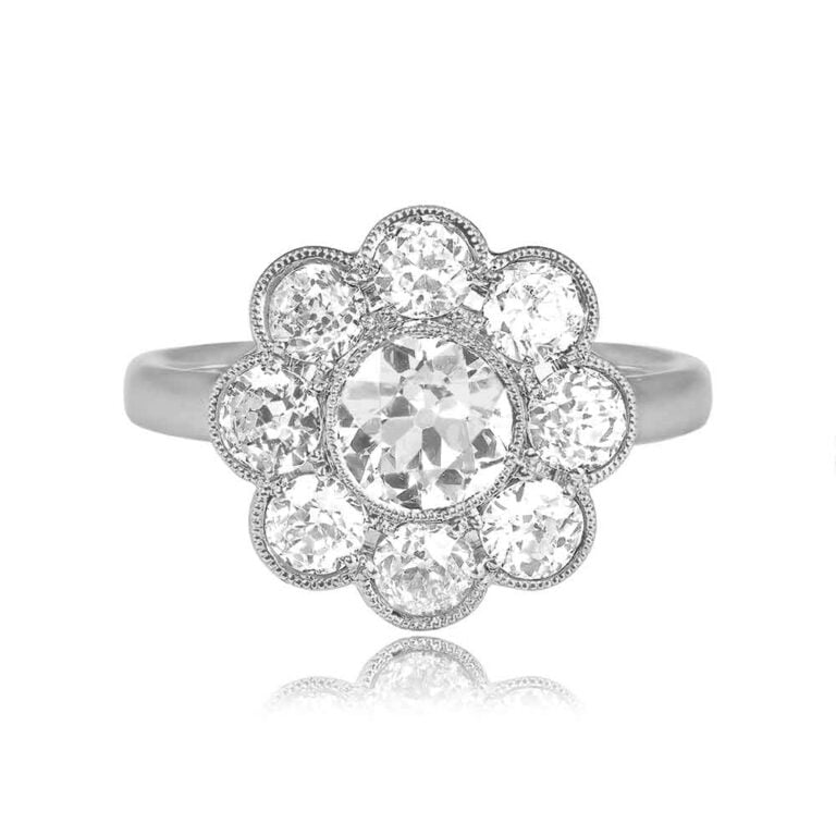0.74ct Diamond on Platinum Solitaire Milford Ring