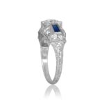 GIA Certified 0.89ct Diamond and Sapphire Toledo Ring 12078