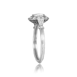 0.75 carat Emerald Cut Diamond with diamond Halo Sutton Ring 13875