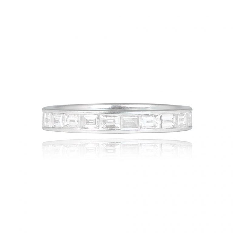 1ct Diamond Baguette Eternity Platinum Sumner Band. 3mm
