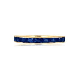 18k Yellow Gold French-Cut Sapphire Half Eternity Manetto Band 2.6mm 15845