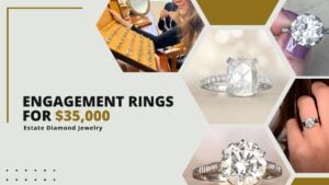 35000 Diamond Engagement Rings in showroom and finger