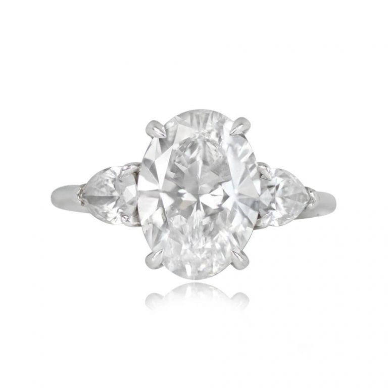GIA 2.02ct Oval Cut Diamond Accent Shelburn Ring