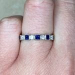 0.60ct Natural French Cut Sapphire Bezel Set Platinum Wedding Band 14340 Donegale F-2