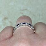 Platinum Mounting Alternating Half Eternity Band 14340 Donegale F-3