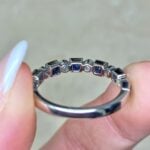 Platinum Mounting Alternating Gemstone Diamond Half Eternity Platinum Band 14340 Donegale F-6