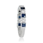 Diamond and French Cut Sapphire Band - Donegal Band 14340 TV