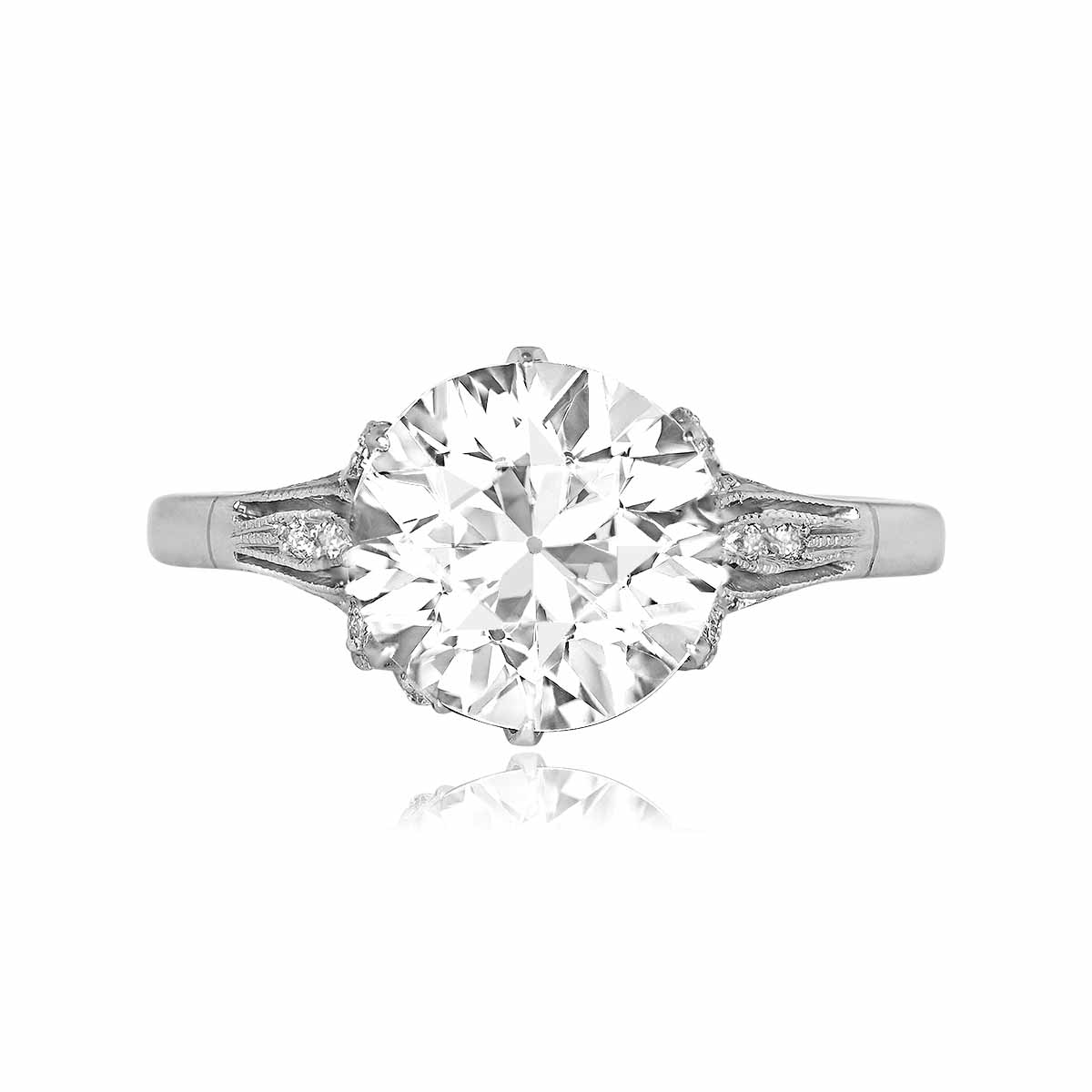 14356 TV 1200P WEB 2.88ct Center Old European Cut Diamond Engagement Ring 14356 TV 1000PX