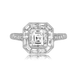 Asscher-Cut Diamond Ring Gracefield Ring Top View