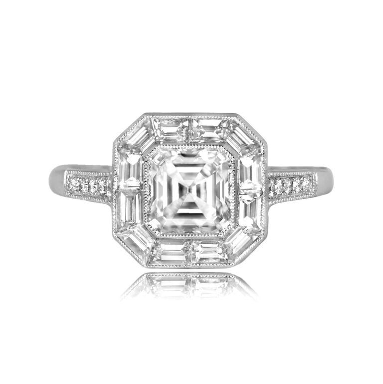 1.01ct GIA Certified Asscher Cut Diamond Ring in Platinum. Baysville Ring
