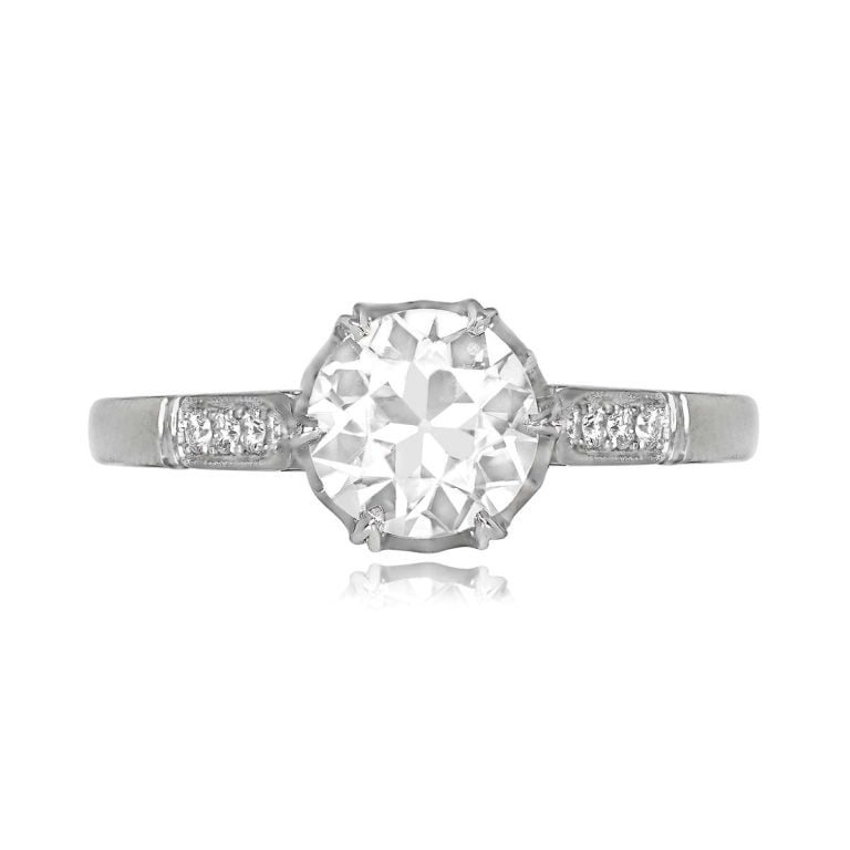 Vintage 1.19ct GIA Certified Old European Cut Diamond Riverview Ring