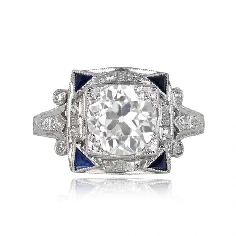 Art Deco GIA Certified 1.64ct Rovigo Ring. Antique, Circa 1920