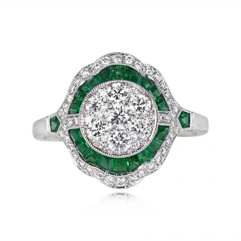 Diamond and Emerald Accent Syracuse Ring