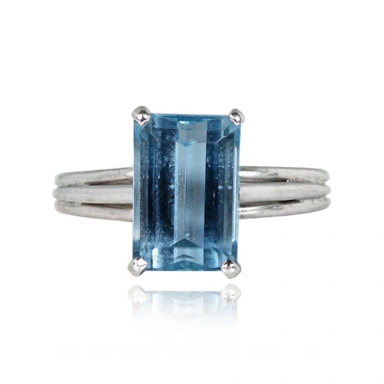 Tiffany Aquamarine Ring. Vintage, Circa 1975