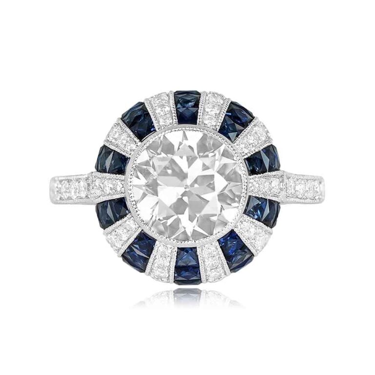 1.76ct Diamond and Sapphire/Diamond Accent Platinum Eramosa Ring