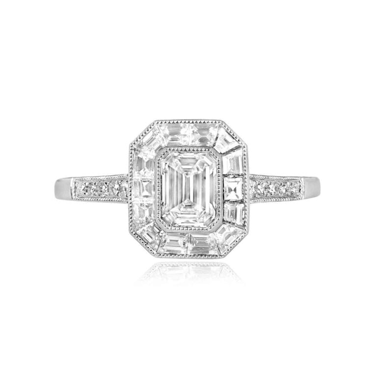 0.54ct Diamond Emerald-Cut Engagement Eastgate Ring