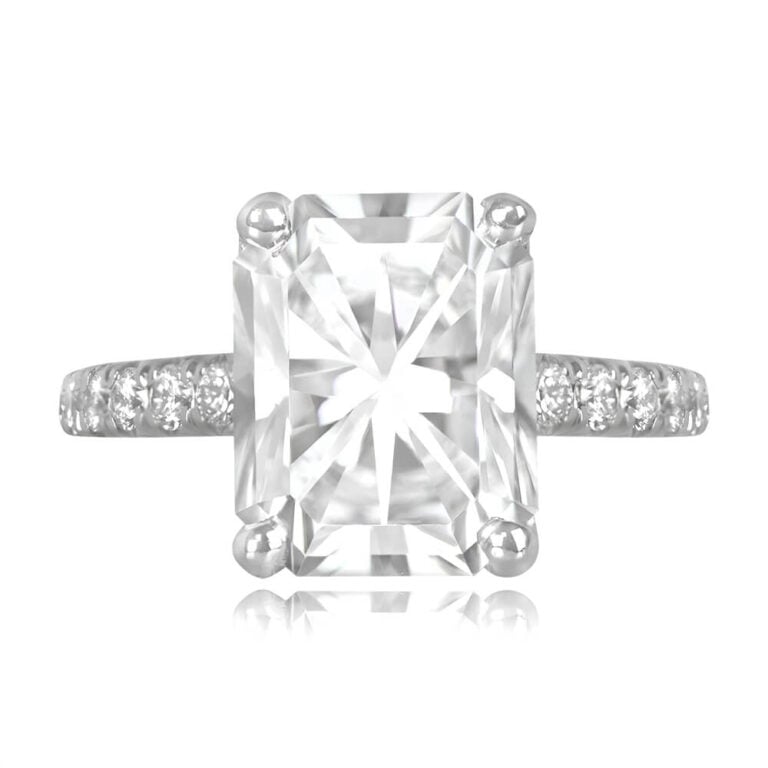 3.01ct, F color Radiant Cut Diamond Ellerbe Ring