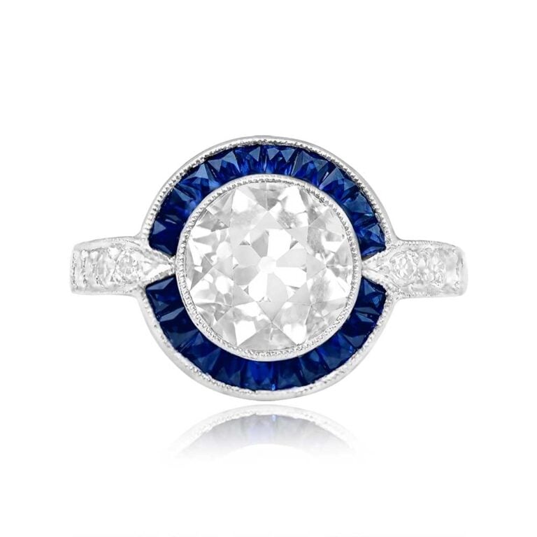 1.89ct Diamond and Sapphire Halo Regal Ring