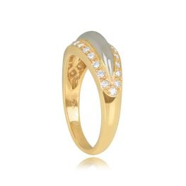 Oval Pavel Shape Signed Cartier Ring 14504 Top Side View