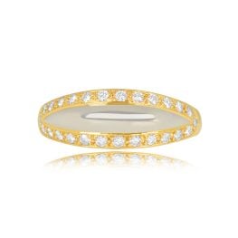 18k White Gold and Yellow Gold Diamond Cartier Ring 14504 Top View