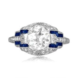 Antique Art Deco Era old European cut 1.59ct Diamond paltinum Noyers Ring 14572 TV
