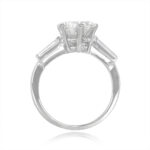 Tapered Diamond Baguettes Round Brilliant Cut Diamond Ring 14668-SV-1000PX