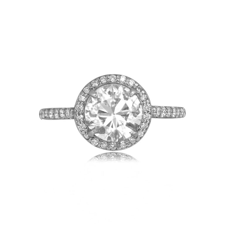 1.44ct Old European Cut Diamond Platinum Halo Briggs Ring