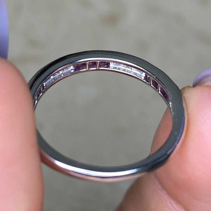 Ruby Riddaford Platinum 3x3 Ruby and Diamond Redford Band. 2.6mm - EDJ