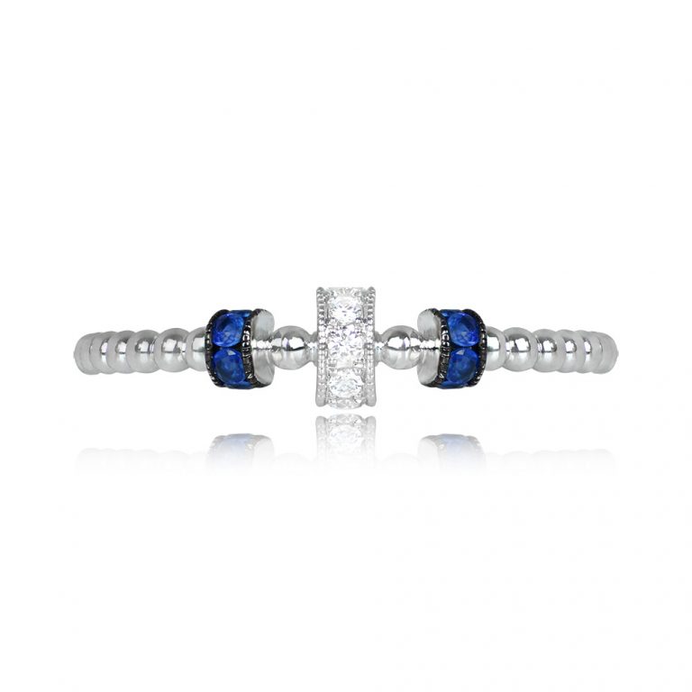 Sapphire and Diamond Gansett Band 1.58mm