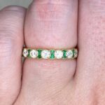Round Brilliant Cut Diamond and Calibre Emerald Band 14575 F2