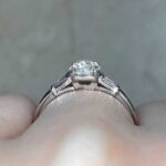 Tapered Baguette Cut Diamond Shoulders Engagement Ring 14690 F3