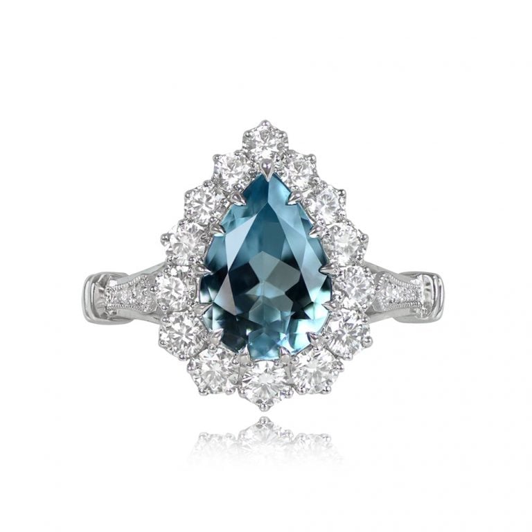 1.62ct Pear-Shape Aquamarine Knox Ring